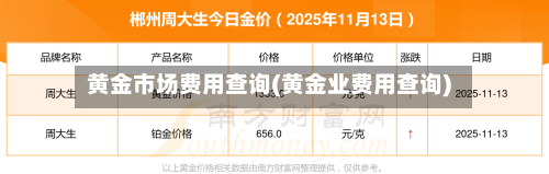 黄金市场费用查询(黄金业费用查询)-第3张图片