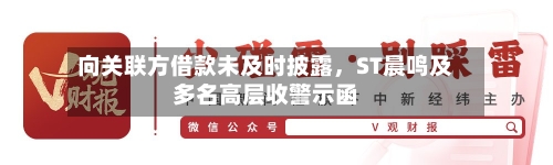 向关联方借款未及时披露，ST晨鸣及多名高层收警示函-第2张图片